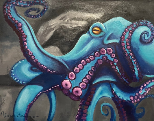 Blue and Purple Octopus